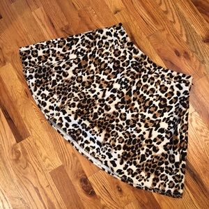 Leopard mini flare skirt